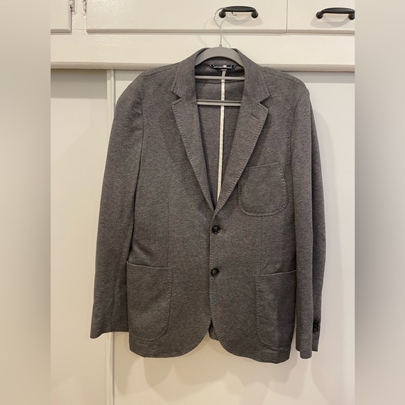 Gant Weekender Fit Jersey Blazer in Gray, Size 46R - Picture 2 of 6